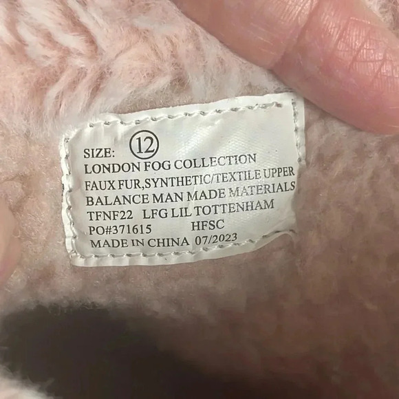 London Fog Youth Pink and Gray Tottenham Waterproof Faux Fur Size Boots -Size 12 - Picture 4 of 12